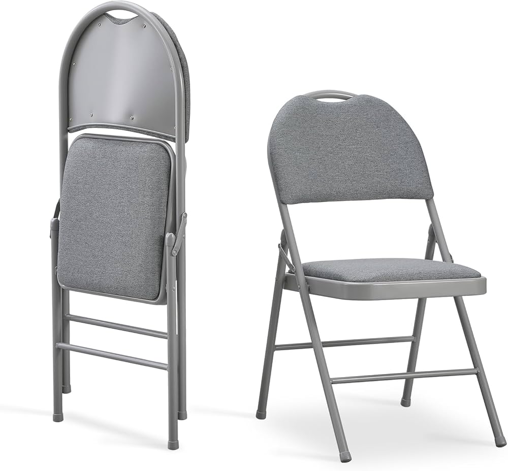 KAIHAOWIN Metal Folding Chairs Set of 2 Padded Foldable